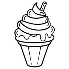 Ice Cream line art vector