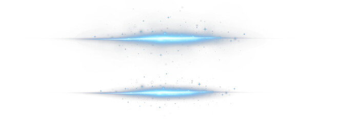 Blue Horizontal Lens Flares, Laser Light Beams, Glowing Streaks, Transparent Light Rays, Vector Glow Effect, Abstract Optical Flare, Isolated Blue Flash, Bright Illumination PNG Background