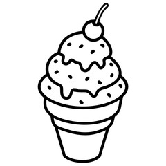 Ice Cream line art vector