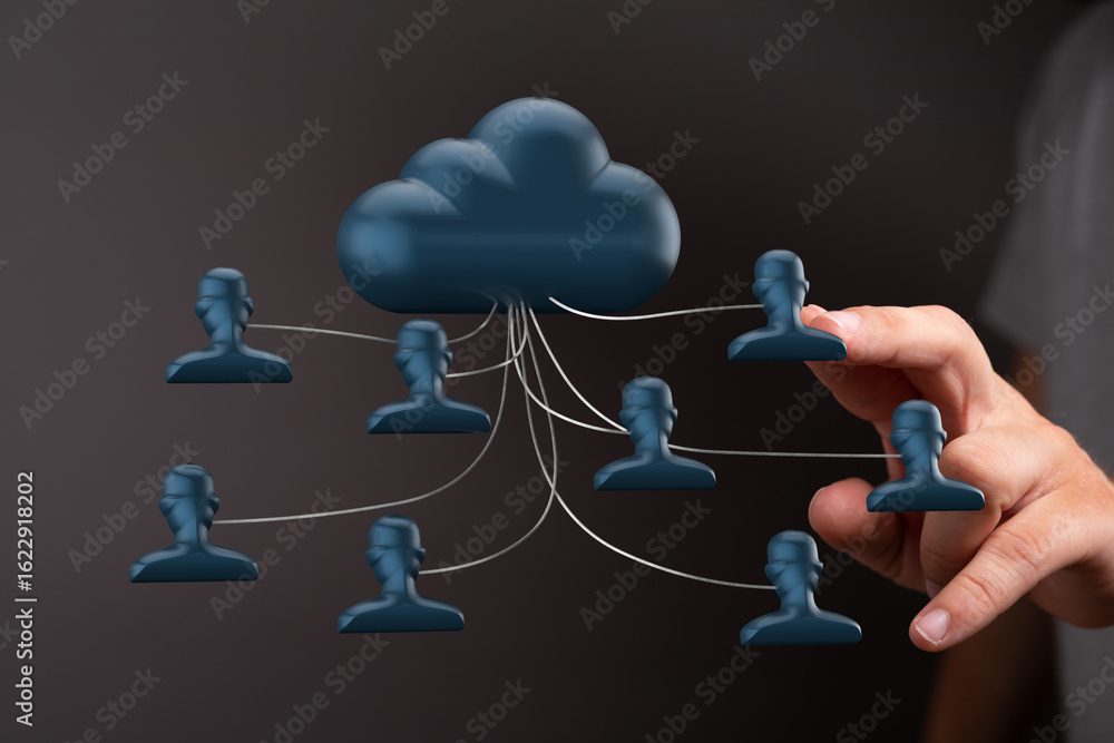 Aufkleber secure cloud data sharing, collaboration, and network infrastructure. ideal for business and technol
