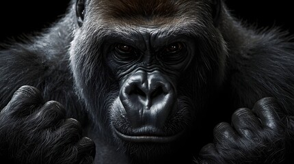 Obraz premium Chimp King Fist Pumping