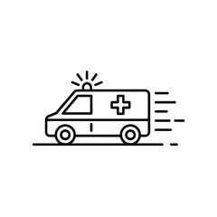 Ambulance icon with flashing lights and motion lines
