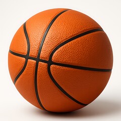 Fototapeta premium A vibrant orange basketball with black lines showcasing its textured surface isolated on white background