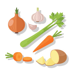 Assortment of Root and Stem Vegetables