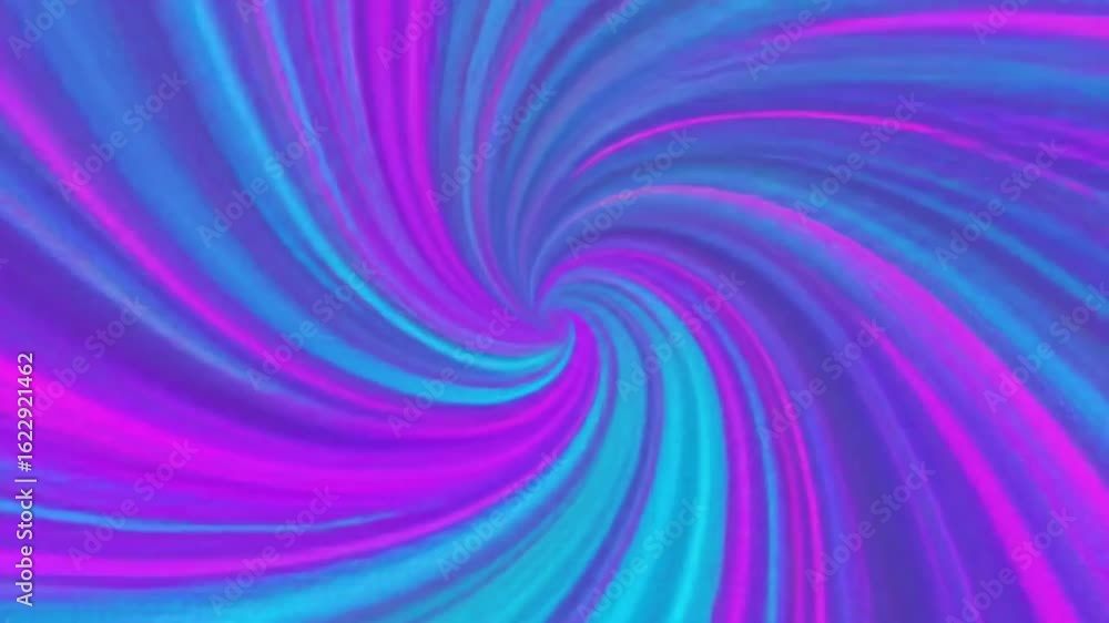 Poster dynamic swirling vortex animation with vibrant purple and cyan color scheme