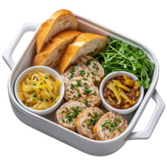 Gourmet Foie Gras Terrine with Sliced Brioche Toasts and Accompaniments of Onion Marmalade and Cornichons