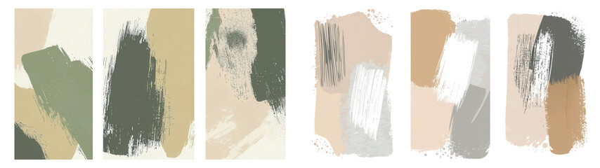 Collection of abstract paint strokes in earthy tones, perfect for background or artistic projects.