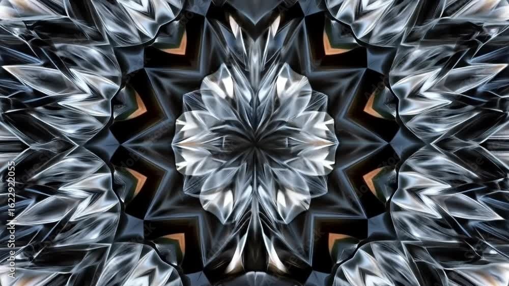 Poster elegant abstract kaleidoscope pattern animation seamless looping background
