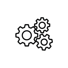 Three interlocking gears icon