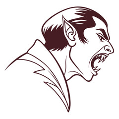 Vampire Fangs Icon Silhouette Isolated on Transparent Background for Halloween and Horror Design