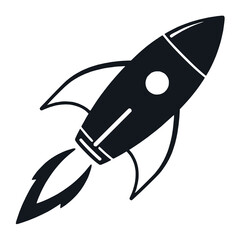 Rocket Flat Icon Vector
