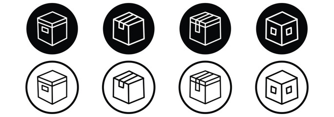 Cardboard box icon set. Carton container unpacking process vector illustration. Empty cargo package symbol for shipping or delivery service. Isometric transportation boxes set. product, gift, box 