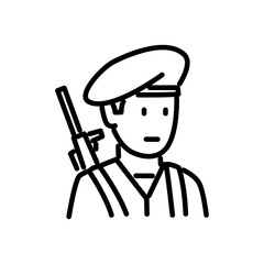 soldier icon vector, line style icon