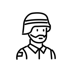 soldier icon vector, line style icon