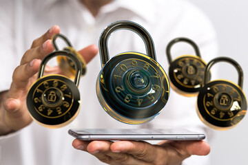 Digital security, online protection, data privacy, password security, cybersecurity, mobile...