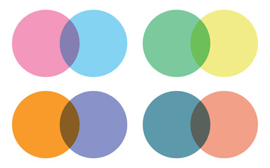 Colorful Overlapping Circle Infographic for Teamwork, Data Visualization, and Educational Concepts.