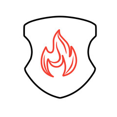 handdrawn fire shield