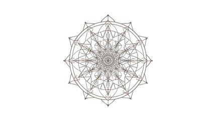 Mandala Design with Geometric Patterns on a White Background