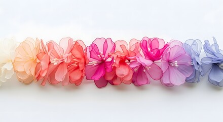 Gradient Fabric Flower Garland Romantic Decoration for Party or Celebration Aesthetic Floral Arrangement