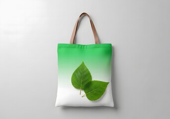 Eco Friendly Tote Bag with Green Leaf Design