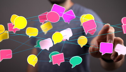 Visual representation of interconnected communication, showcasing diverse perspectives and global...