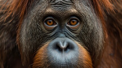 Obraz premium Apes intense eyes against a dark background