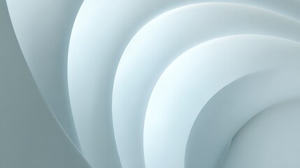 Fototapeta premium Ultra-minimalist white abstract surface with concave shapes, glowing softly in a futuristic design.