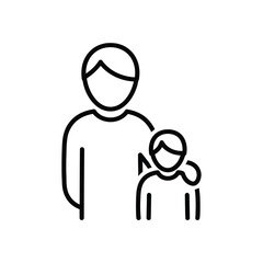 Vector illustration of 3d illustration of parent and child together isolated on white background