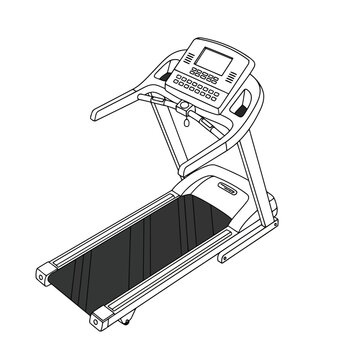Vector illustration of 3d illustration of treadmill isolated on white background