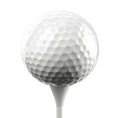 Professional Golf Ball on Tee Isolated on White Background for Advertising