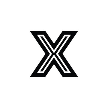 Vector illustration of 3d illustration of stylized letter x isolated on white background