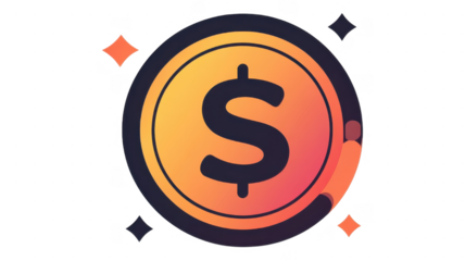 Colorful transparent representation of a dollar sign in a dynamic design