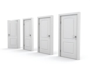 Naklejka premium A sequential representation of opportunities through partially open doors leading forward