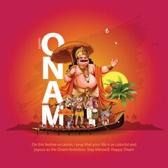 Plakat Kerala festival happy Onam, use for poster, leaflet , banner. abstract vector illustration design