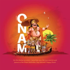 Fotobehang Kerala festival happy Onam, use for poster, leaflet , banner. abstract vector illustration design © Arun