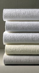 Stack of various white and cream towels