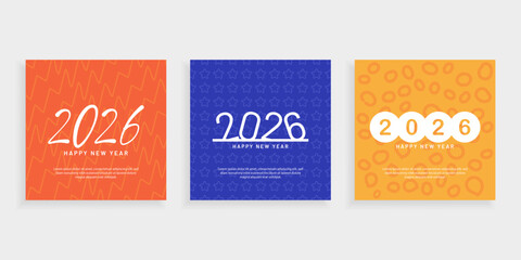 2026 New Year typography logo design template. Modern vector for cover, banner and greeting card use