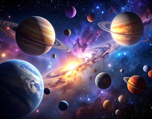 Planets Vibrant Galaxy  