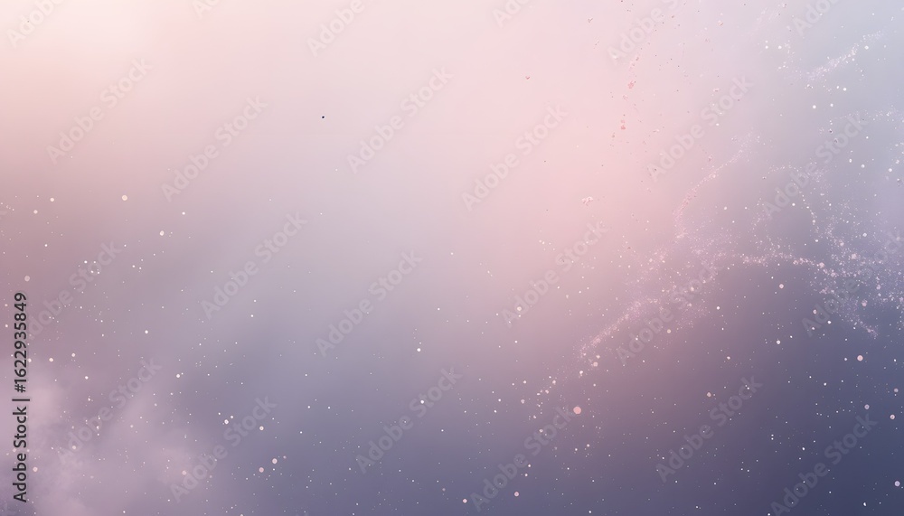 Poster abstract ethereal background with soft pastel colors, subtle clouds, and delicate sparkling particle