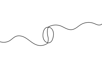 Single one line coffee bean drawing minimalist vector outline sketch isolated on white background
