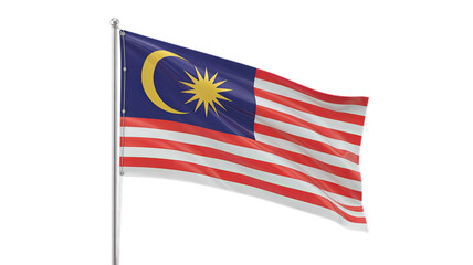 National flag of Malaysia isolated on a white background.

