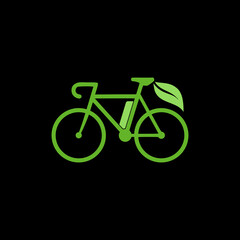 Electric bike, electro bicycle icon isolated on black background