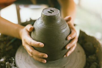  The process of creating pottery. 