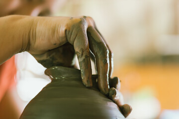  The process of creating pottery. 