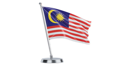 National flag of Malaysia isolated on a white background.

