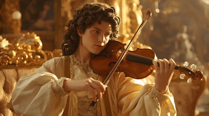 Classical Musician in Baroque Opera Theatre