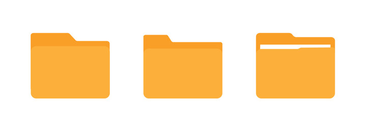 
Folders icon. Folders with documents. Open folder and close folder. Document directory sign. Data office folder file. Set of flat icons folder for your web site design, app, UI. Vector illustration