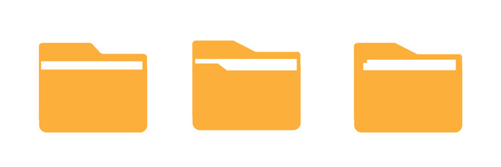 
Folders icon. Folders with documents. Open folder and close folder. Document directory sign. Data office folder file. Set of flat icons folder for your web site design, app, UI. Vector illustration