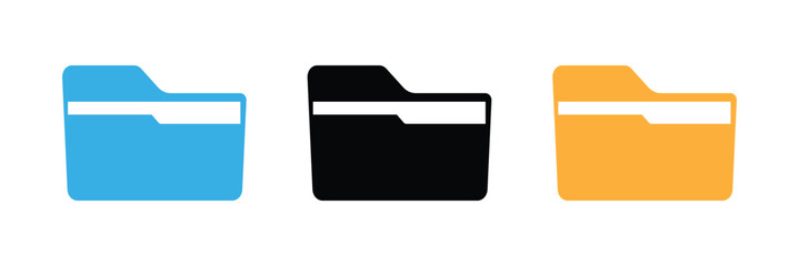 
Folders icon. Folders with documents. Open folder and close folder. Document directory sign. Data office folder file. Set of flat icons folder for your web site design, app, UI. Vector illustration