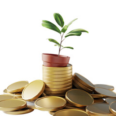 3D render of green investment and sustainable business growth.

